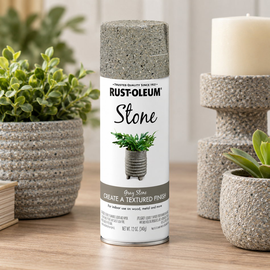 Rust-Oleum Specialty Stone Textured Spray Paint – Gray Stone – 12 oz.
