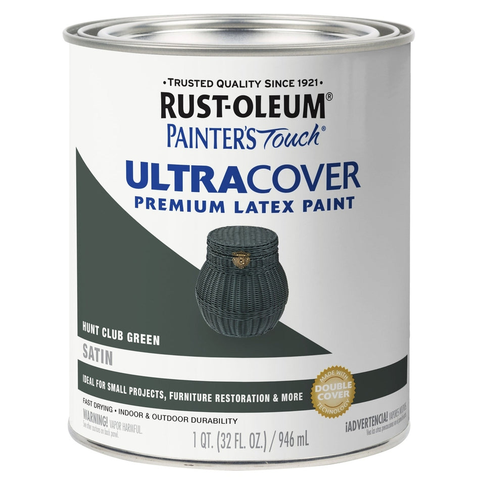 Rust-Oleum Painter's Touch 267334 1 Quart Satin Hunt Club Green Ultra Cover Premium Latex Paint