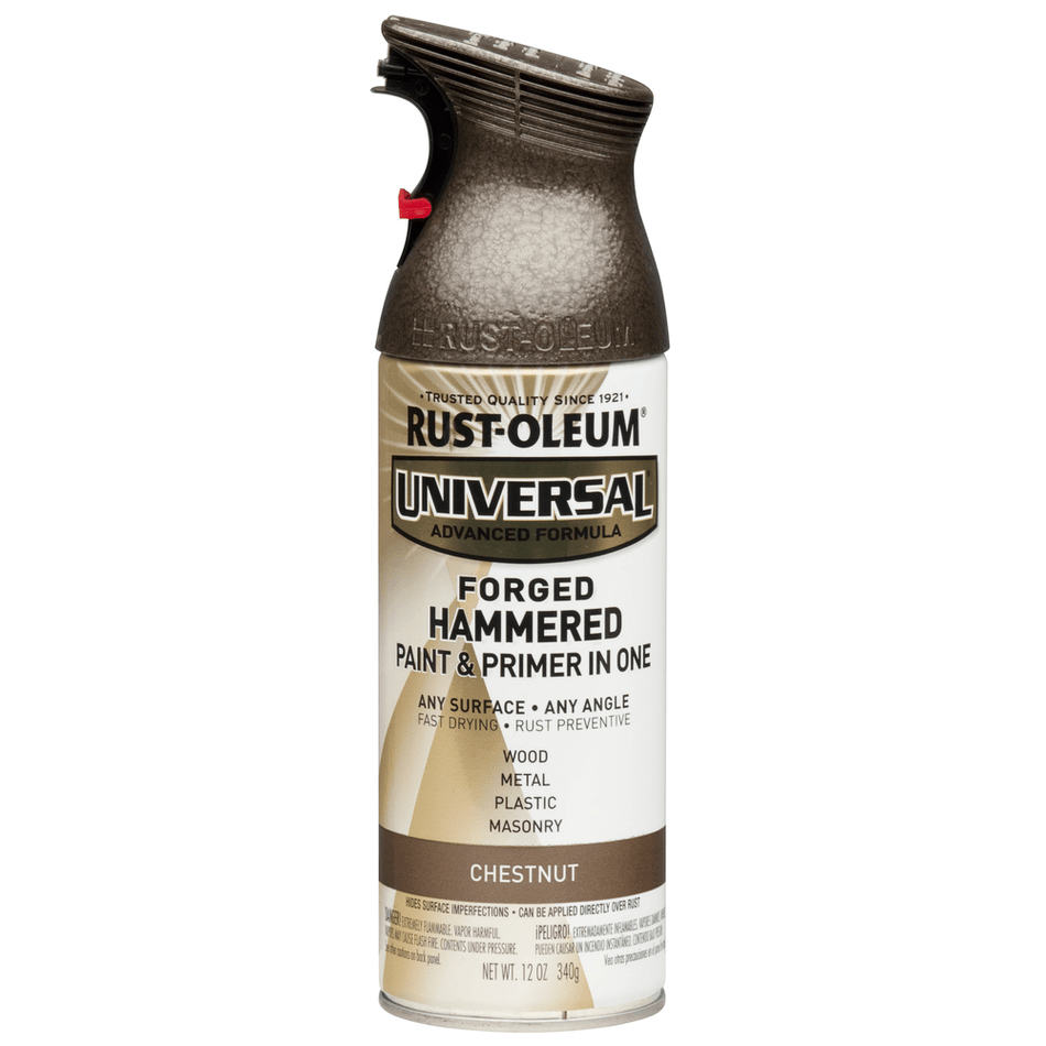 Rust-Oleum Universal 271479 Forged Hammered Paint & Primer In One Spray, Chestnut, 12 oz.