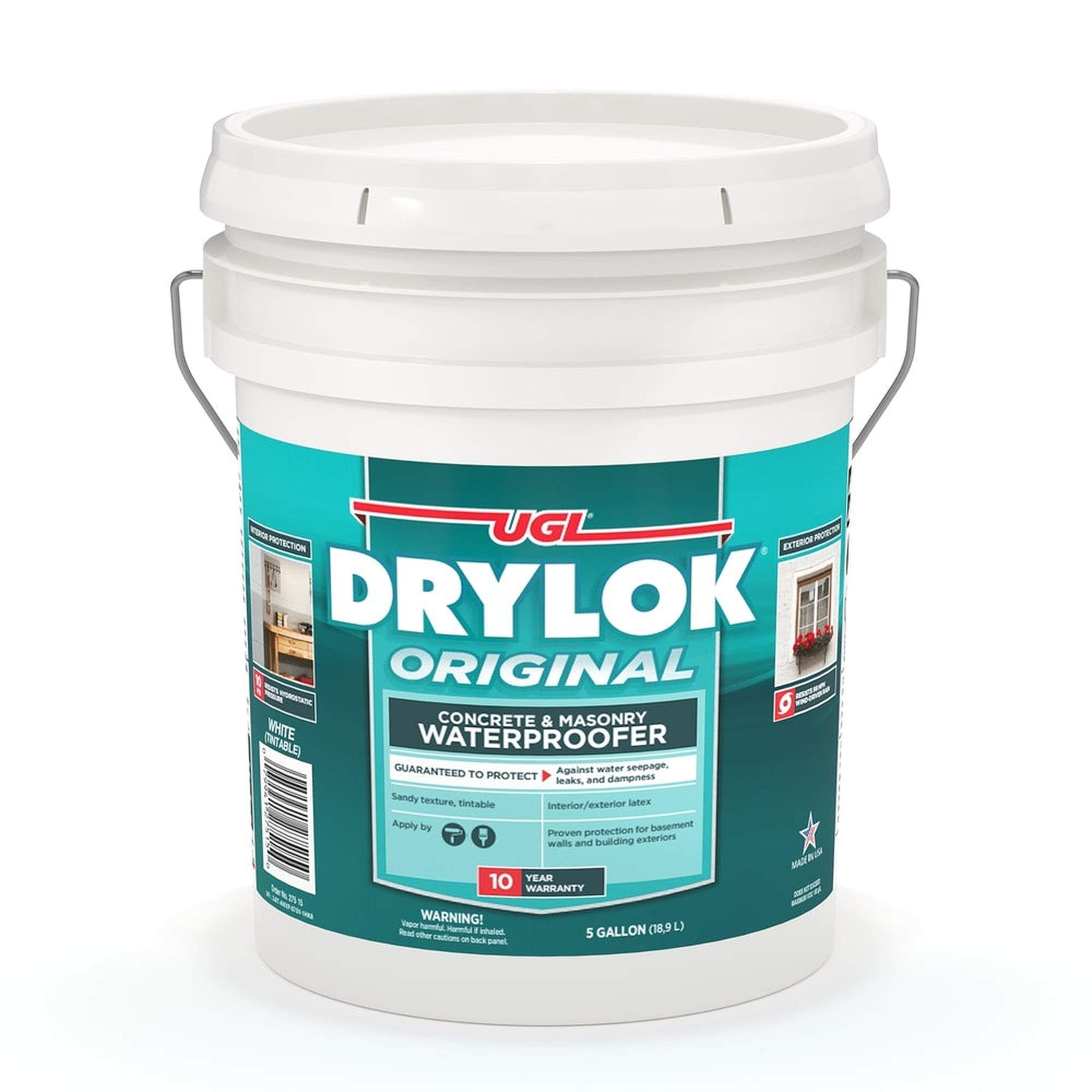 Sika 832399 Drylok Original Concrete & Masonry Waterproofer, White (Tintable), 5 Gallons