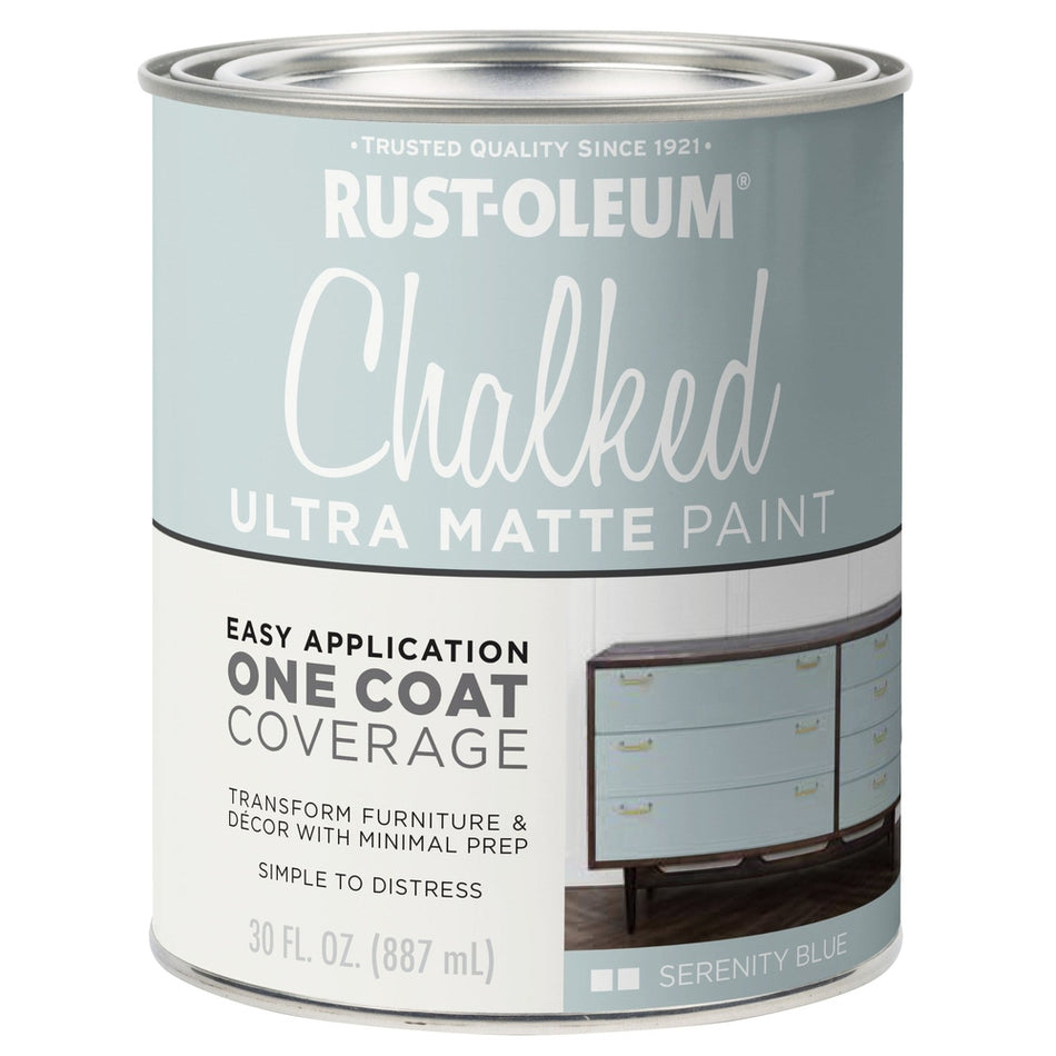 Rust-Oleum Chalked 285139 Ultra Matte Paint, Serenity Blue, 30 fl. oz.