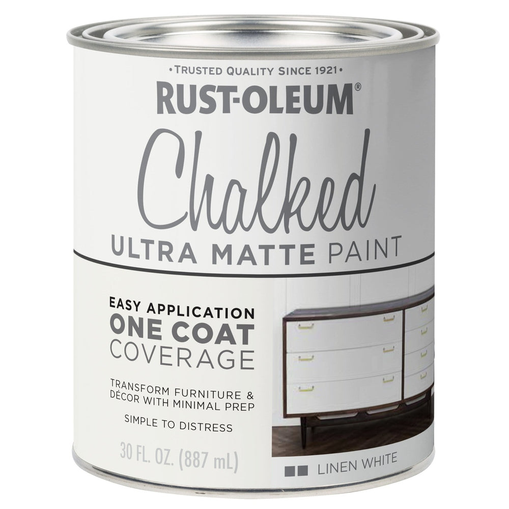 Rust-Oleum Chalked 285140 Ultra Matte Paint, Linen White, 30 fl. oz.