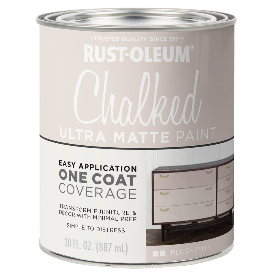 Rust-Oleum Chalked 285142 Ultra Matte Paint, Blush Pink, 30 fl. oz.
