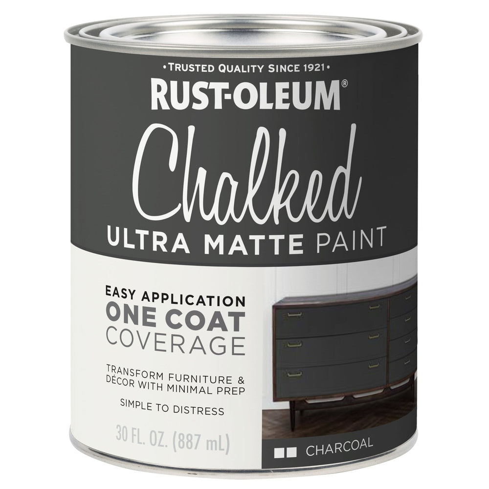 Rust-Oleum Chalked 285144 Ultra Matte Paint, Charcoal, 30 fl. oz.