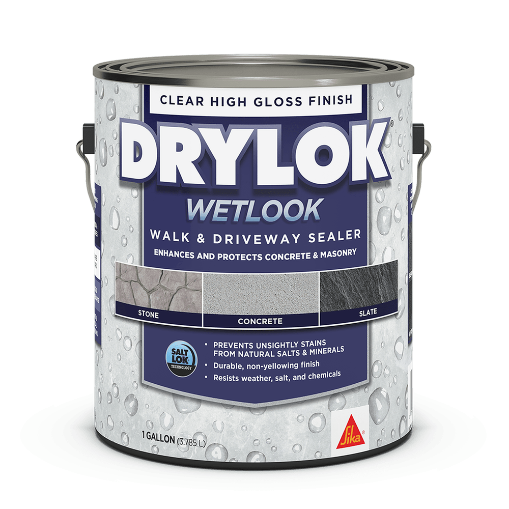 Sika 832423 Drylok Wetlook Walk & Driveway Sealer, Clear High Gloss Finish, 1 Gallon