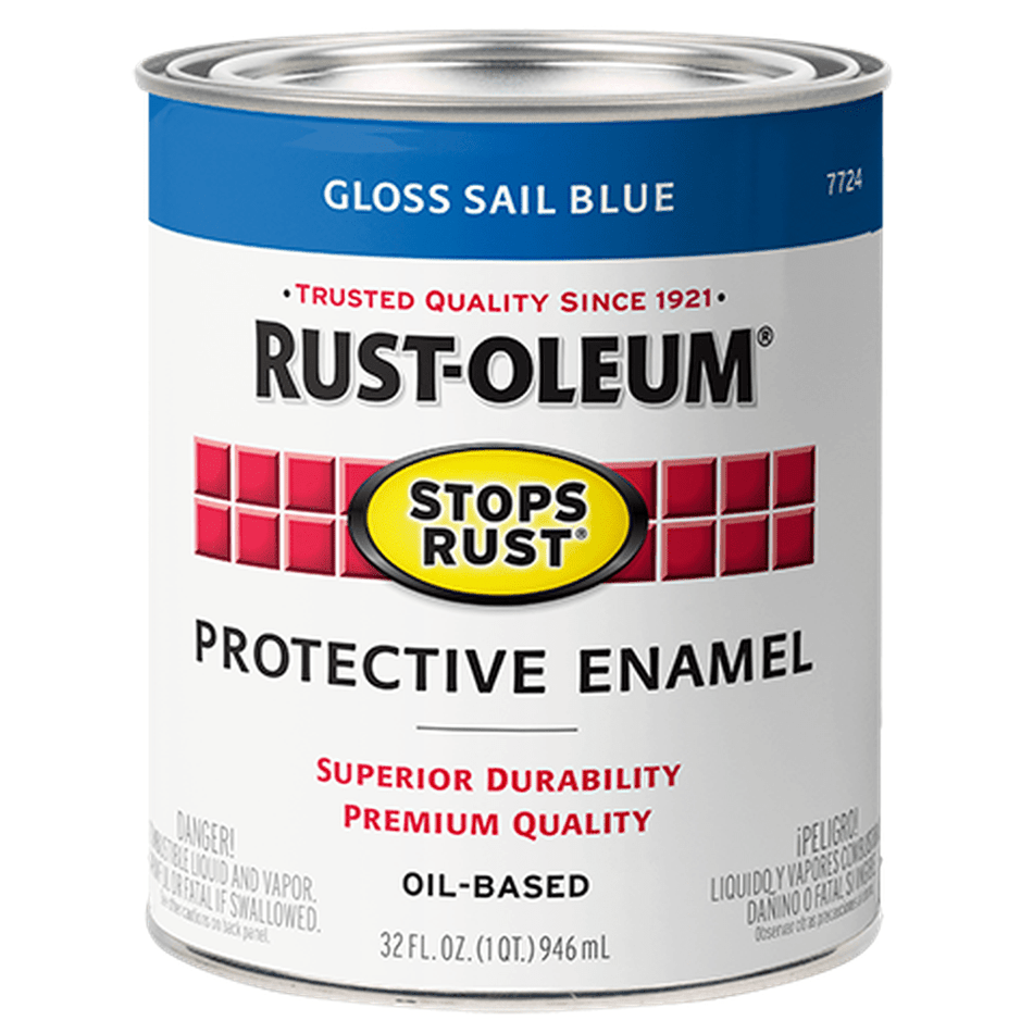 Rust-Oleum Stops Rust 7724502 Protective Enamel, Gloss Sail Blue, 1 Quart