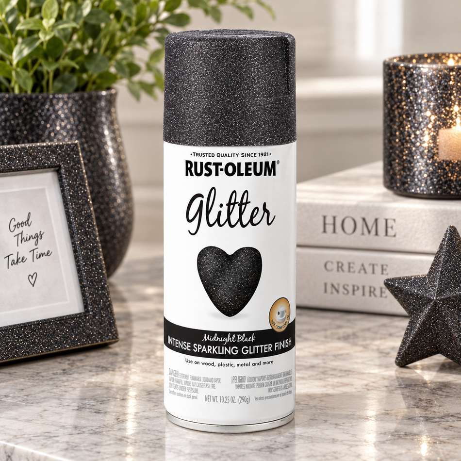Rust-Oleum Specialty Glitter Spray Paint – Midnight Black – 10.25 oz.