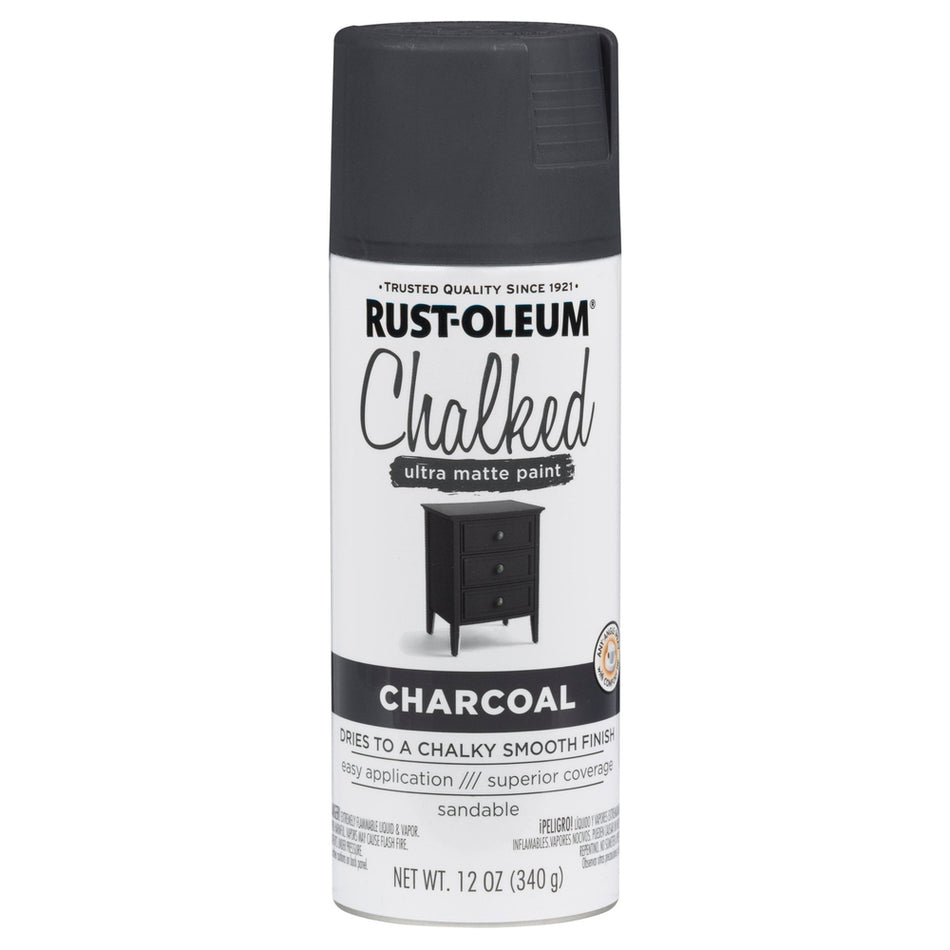 Rust-Oleum Chalked 302590 Ultra Matte Paint, Charcoal, 12 oz.