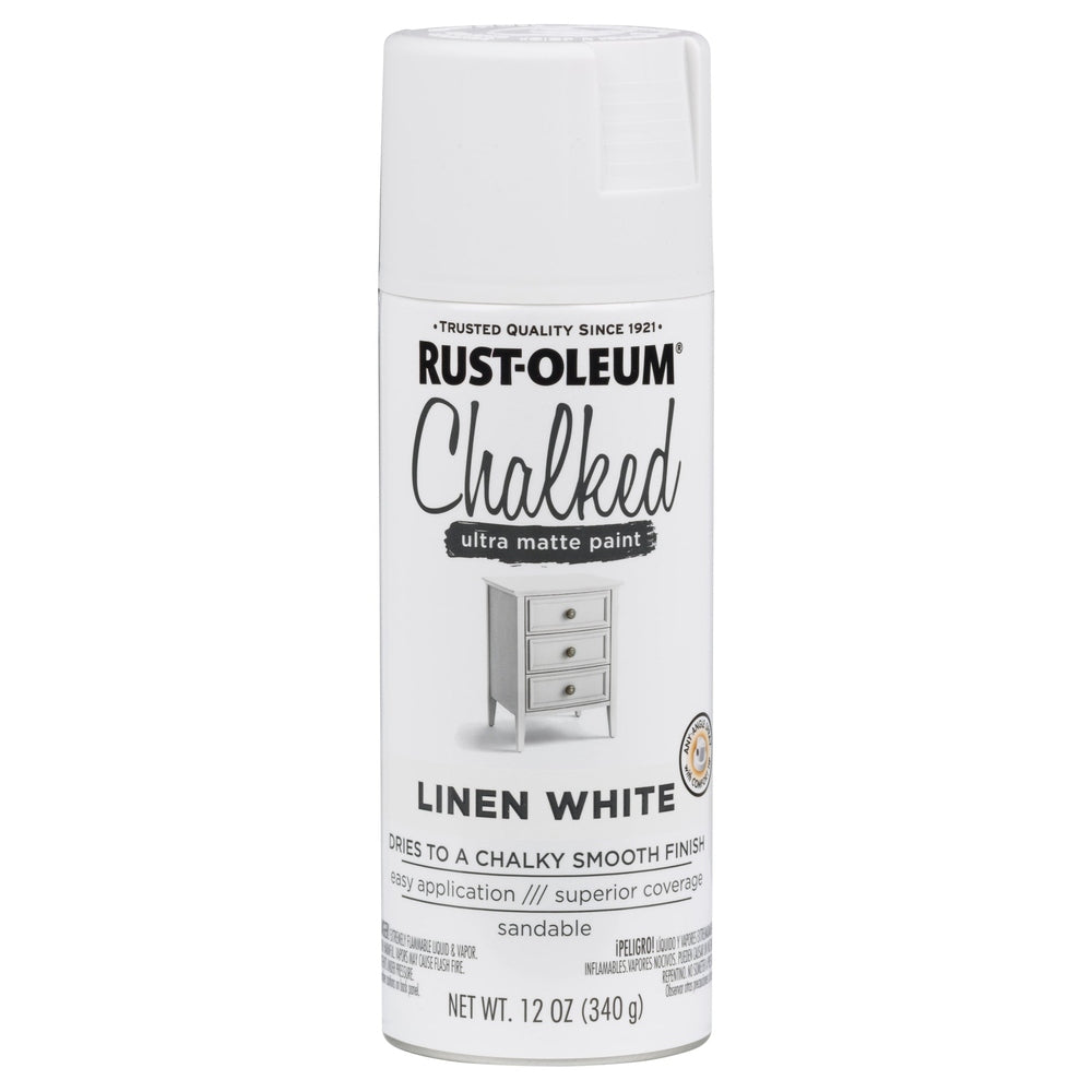 Rust-Oleum Chalked 302591 Ultra Matte Paint, Linen White, 12 oz.