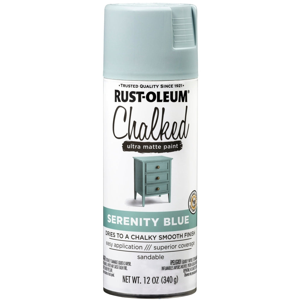 Rust-Oleum Chalked 302595 Ultra Matte Paint, Serenity Blue, 12 oz.