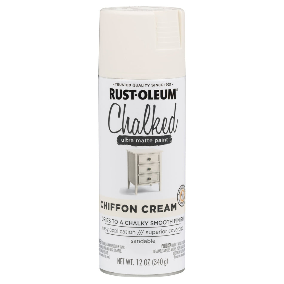 Rust-Oleum Chalked 302596 Ultra Matte Paint, Chiffon Cream, 12 oz.
