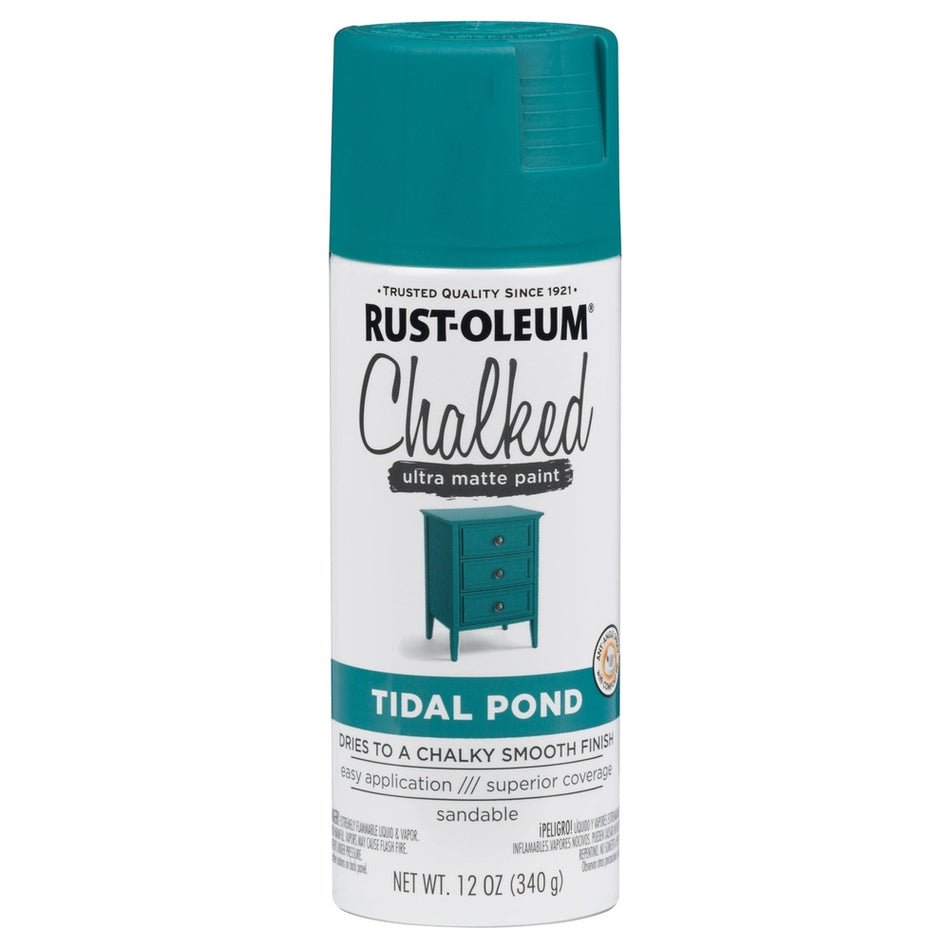 Rust-Oleum Chalked 302597 Ultra Matte Paint, Tidal Pond, 12 oz.