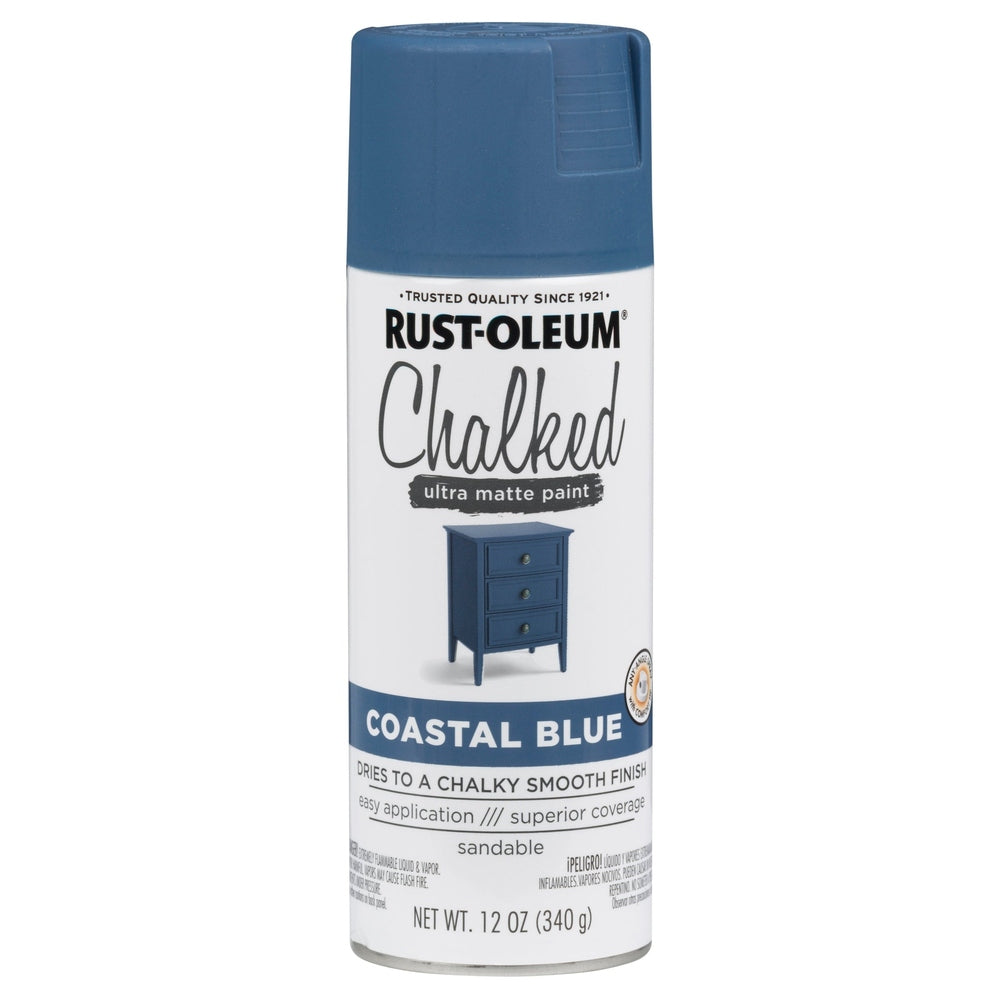 Rust-Oleum Chalked 302598 Ultra Matte Paint, Coastal Blue, 12 oz.