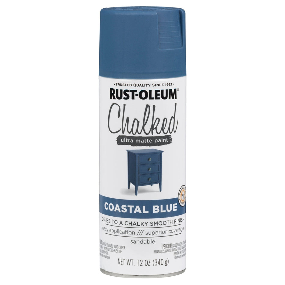 Rust-Oleum Chalked 302598 Ultra Matte Paint, Coastal Blue, 12 oz.
