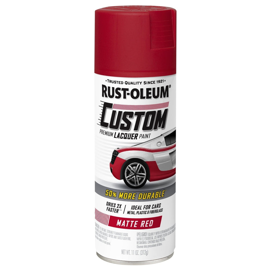 Rust-Oleum Automotive 311484 11 oz. Matte Red Custom Premium Lacquer Paint