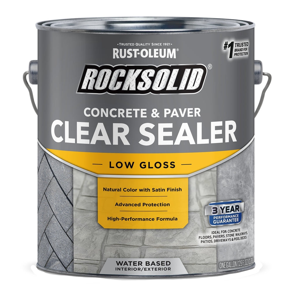 Rust-Oleum RockSolid 317928 Concrete & Paver Clear Sealer, Low Gloss, 1 Gallon