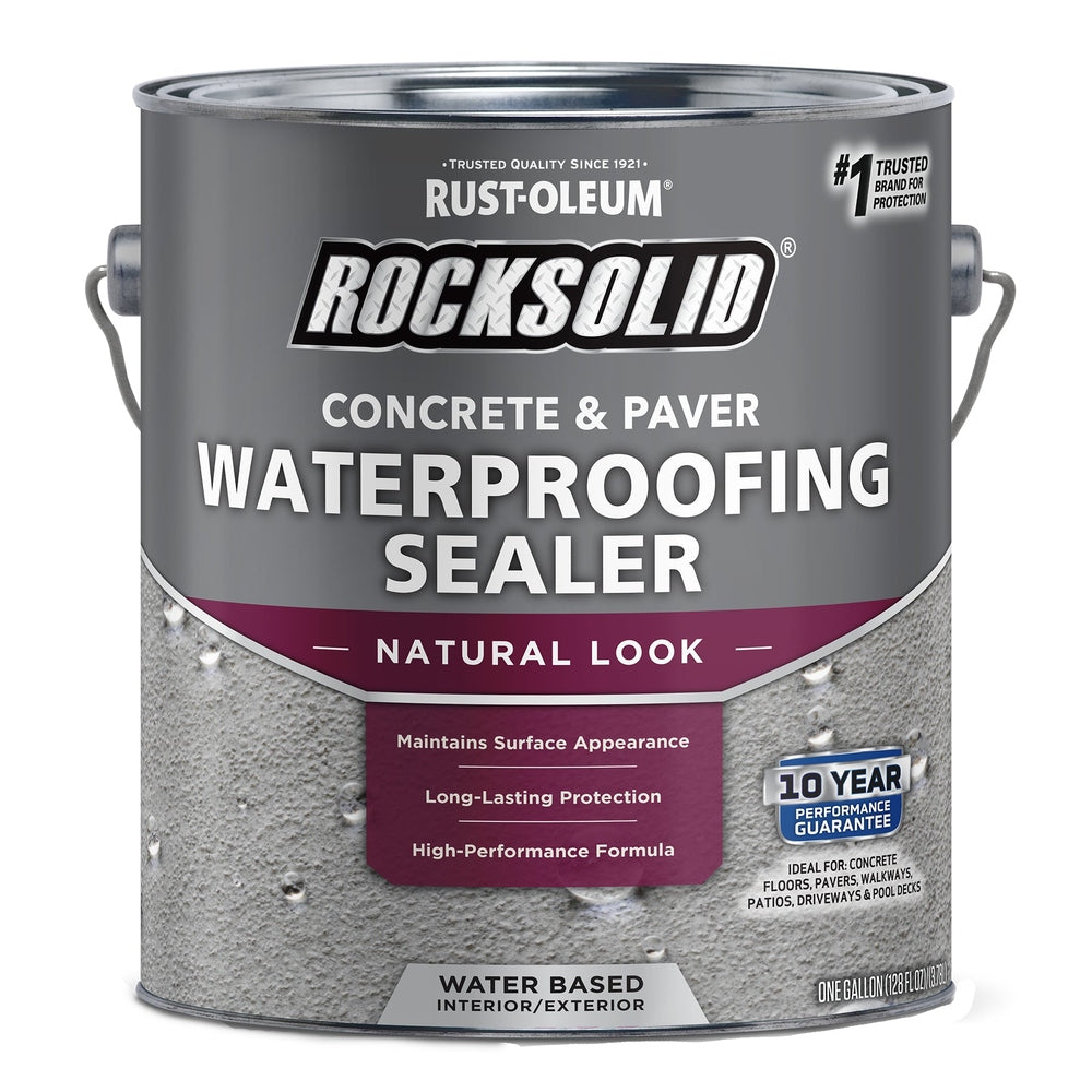 Rust-Oleum RockSolid 317929 Concrete & Paver Waterproofing Sealer, Natural Look, 1 Gallon