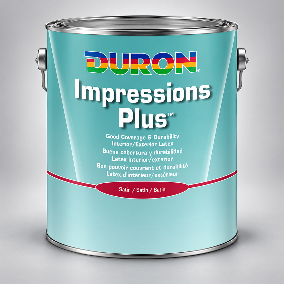 Duron Impressions Plus Interior-Exterior Latex Paint Satin White Base 1 Gallon