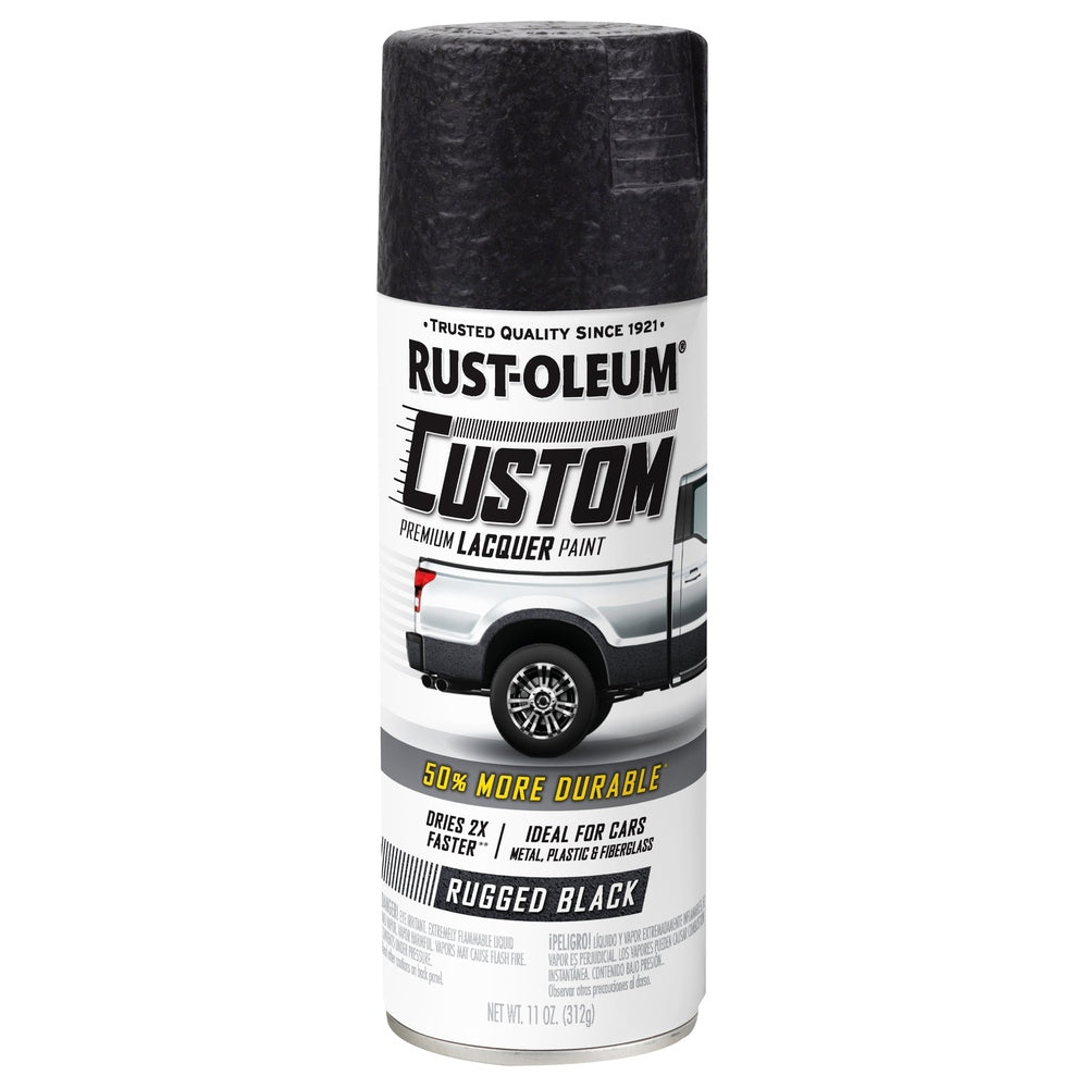Rust-Oleum Automotive 323350 11 oz. Rugged Black Custom Premium Lacquer Paint
