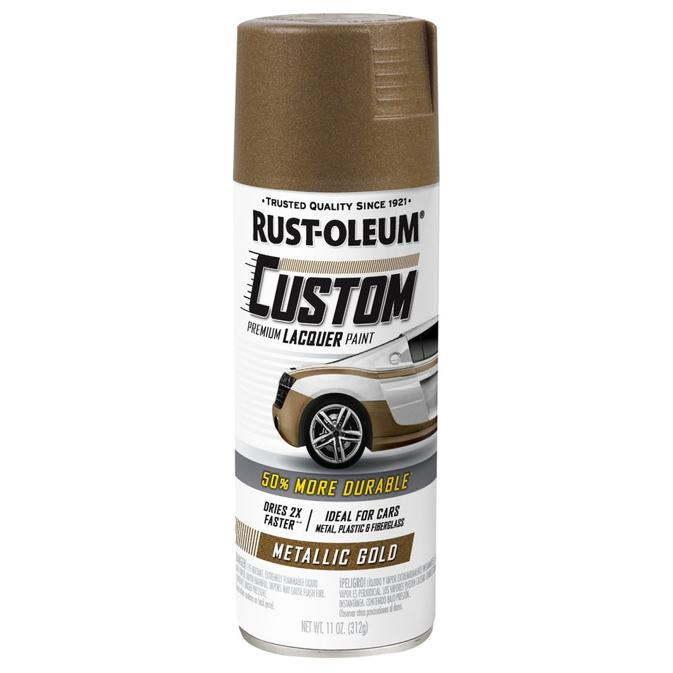 Rust-Oleum Automotive 323352 11 oz. Metallic Gold Custom Premium Lacquer Paint