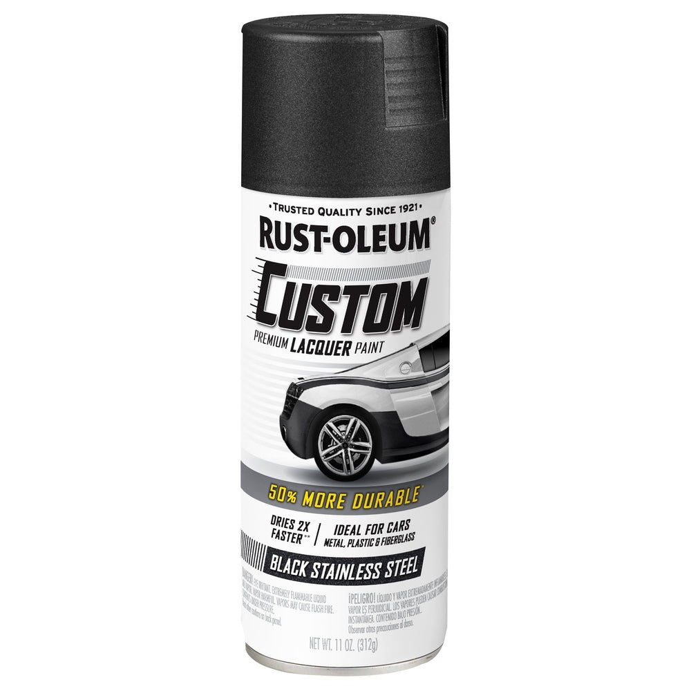 Rust-Oleum Automotive 323354 11 oz. Metallic Black Stainless Steel Custom Premium Lacquer Paint