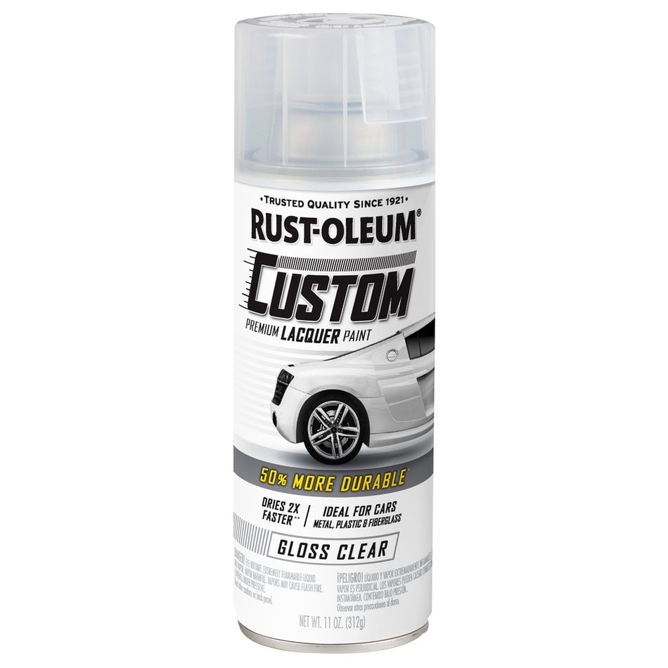Rust-Oleum Automotive 323383 11 oz. Gloss Clear Custom Premium Lacquer Paint