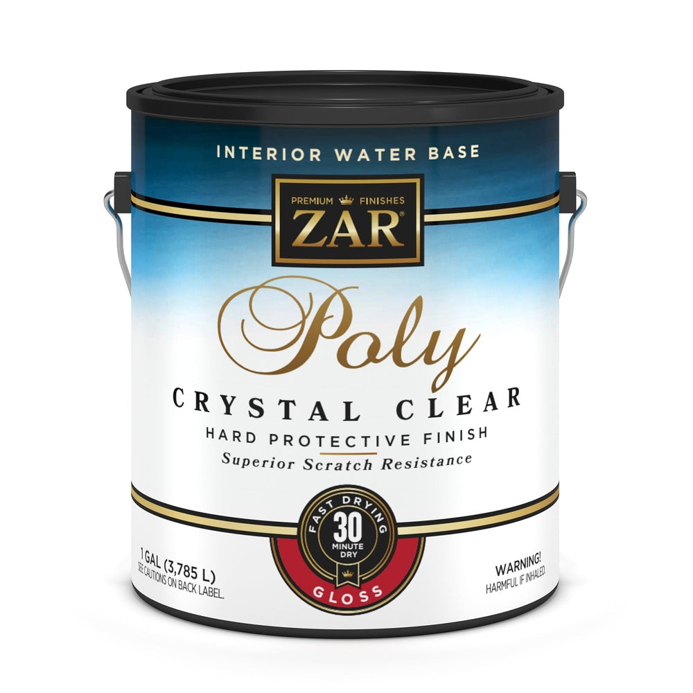 Sika 832672 Zar Interior Water Base Poly Crystal Clear, One Gallon, Clear Gloss