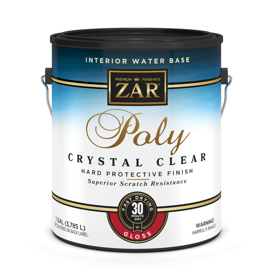Sika 832672 Zar Interior Water Base Poly Crystal Clear, One Gallon, Clear Gloss