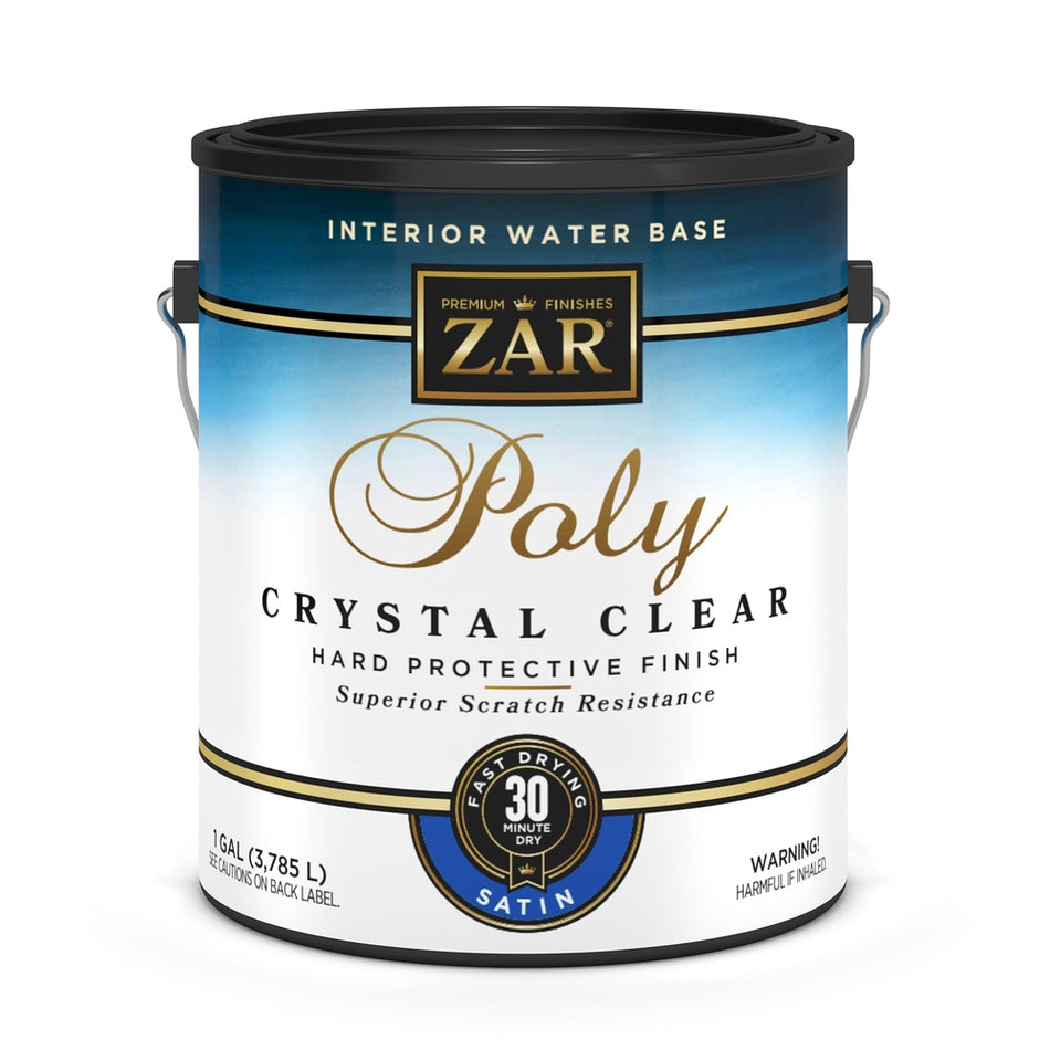 Sika 832674 Zar Interior Water Base Poly Crystal Clear, One Gallon, Clear Satin