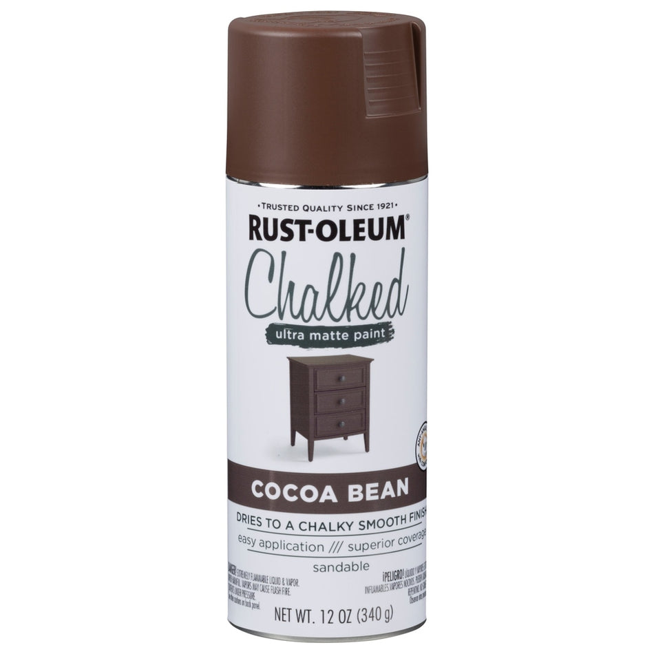 Rust-Oleum Chalked 329194 Ultra Matte Paint, Cocoa Bean, 12 oz.