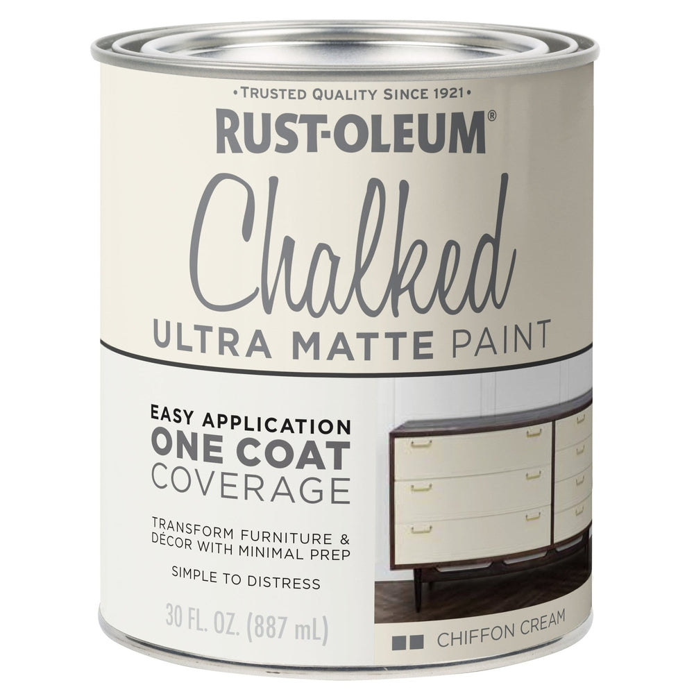 Rust-Oleum Chalked 329598 Ultra Matte Paint, Chiffon Cream, 30 fl. oz.
