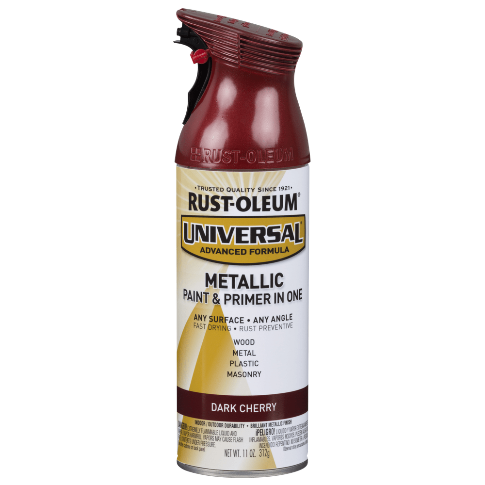 Rust-Oleum Universal 331200 Metallic Paint & Primer In One Spray, Dark Cherry, 11 oz.