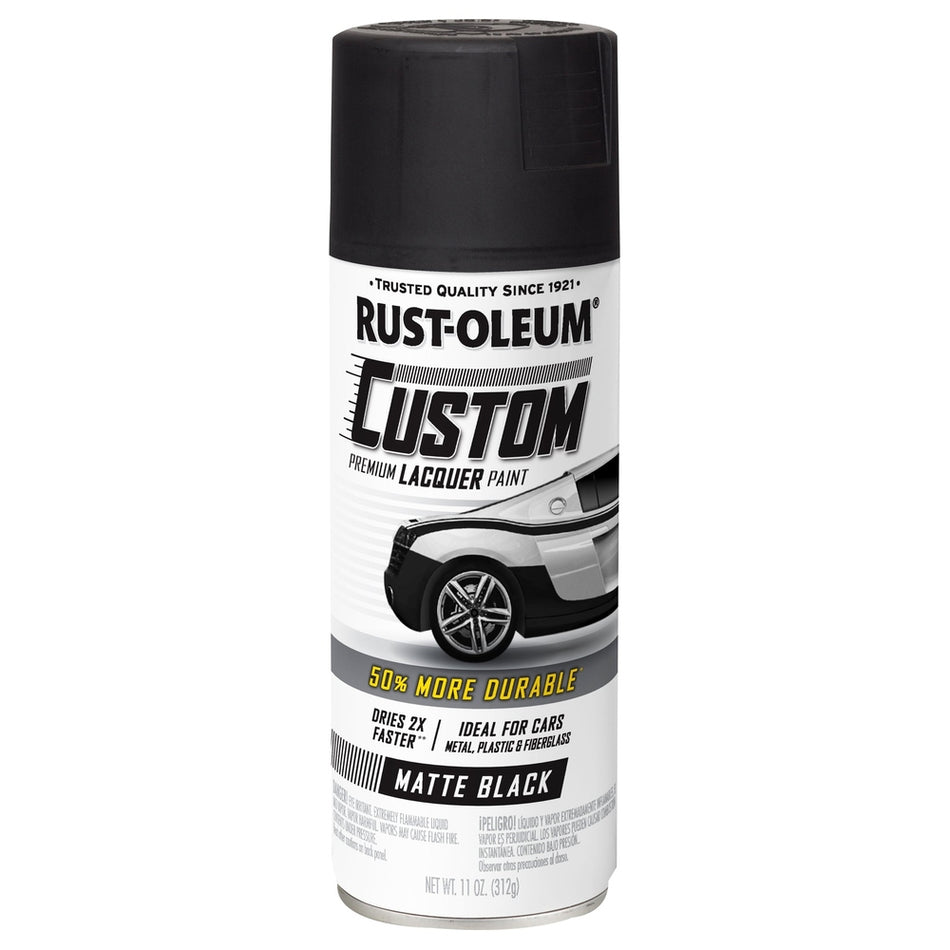 Rust-Oleum Automotive 332289 11 oz. Matte Black Custom Premium Lacquer Paint