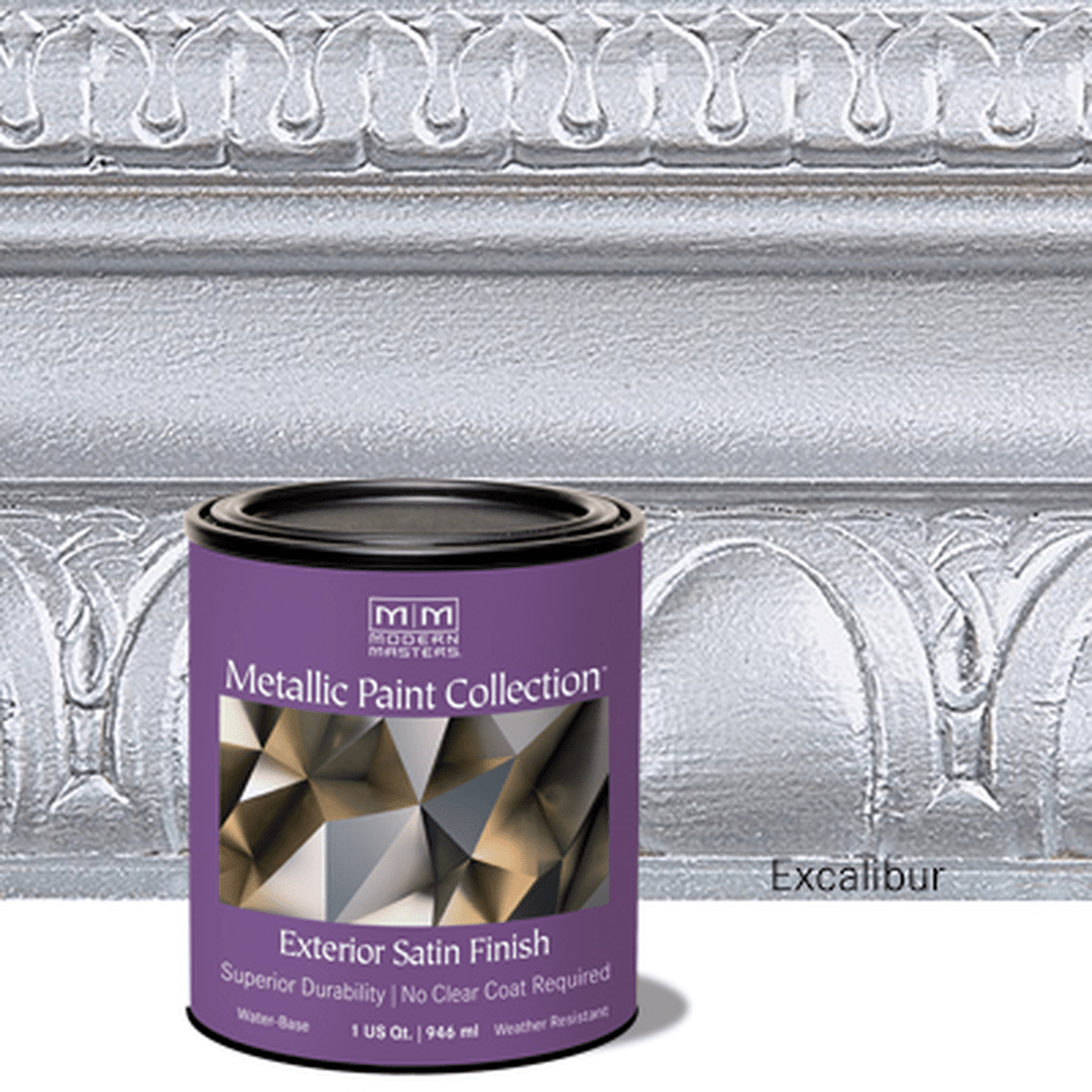Rust-Oleum Modern Masters 337158 Exterior Metallic Paint Collection, Excalibur, 1 Quart (Case of 2)