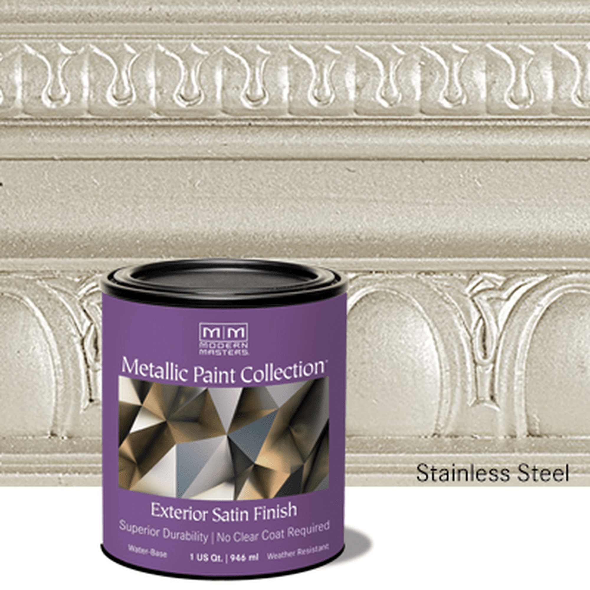 Rust-Oleum Modern Masters 337159 Exterior Metallic Paint Collection, Stainless Steel, 1 Quart (Case of 2)