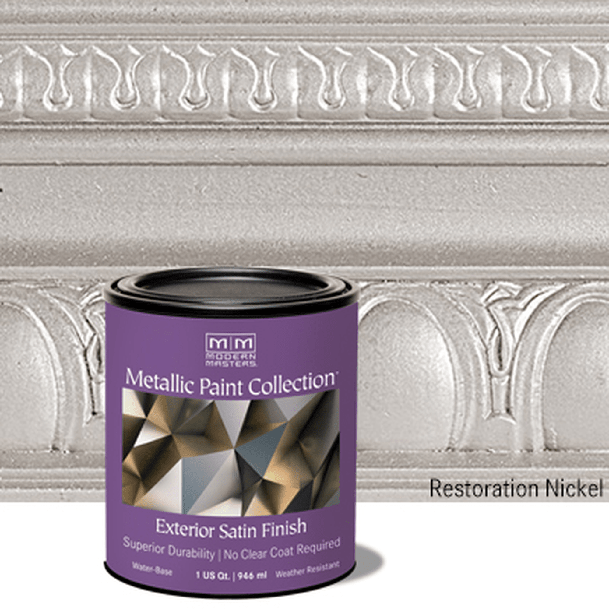 Rust-Oleum Modern Masters 337160 Exterior Metallic Paint Collection, Restoration Nickel, 1 Quart (Case of 2)