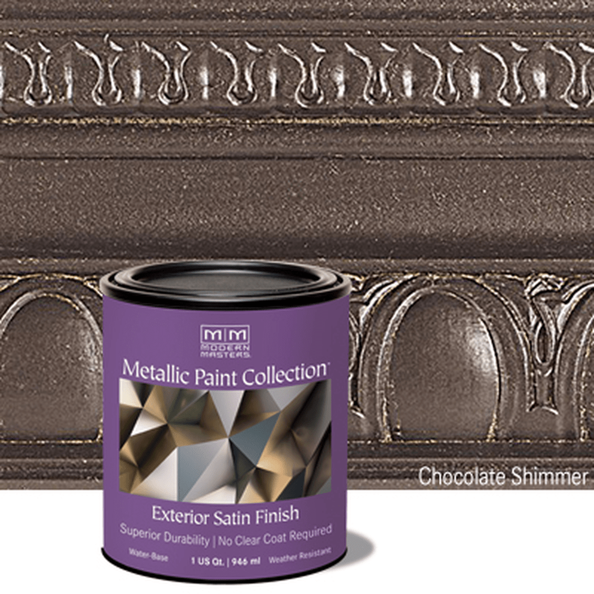 Rust-Oleum Modern Masters 337163 Exterior Metallic Paint Collection, Chocolate Shimmer, 1 Quart (Case of 2)