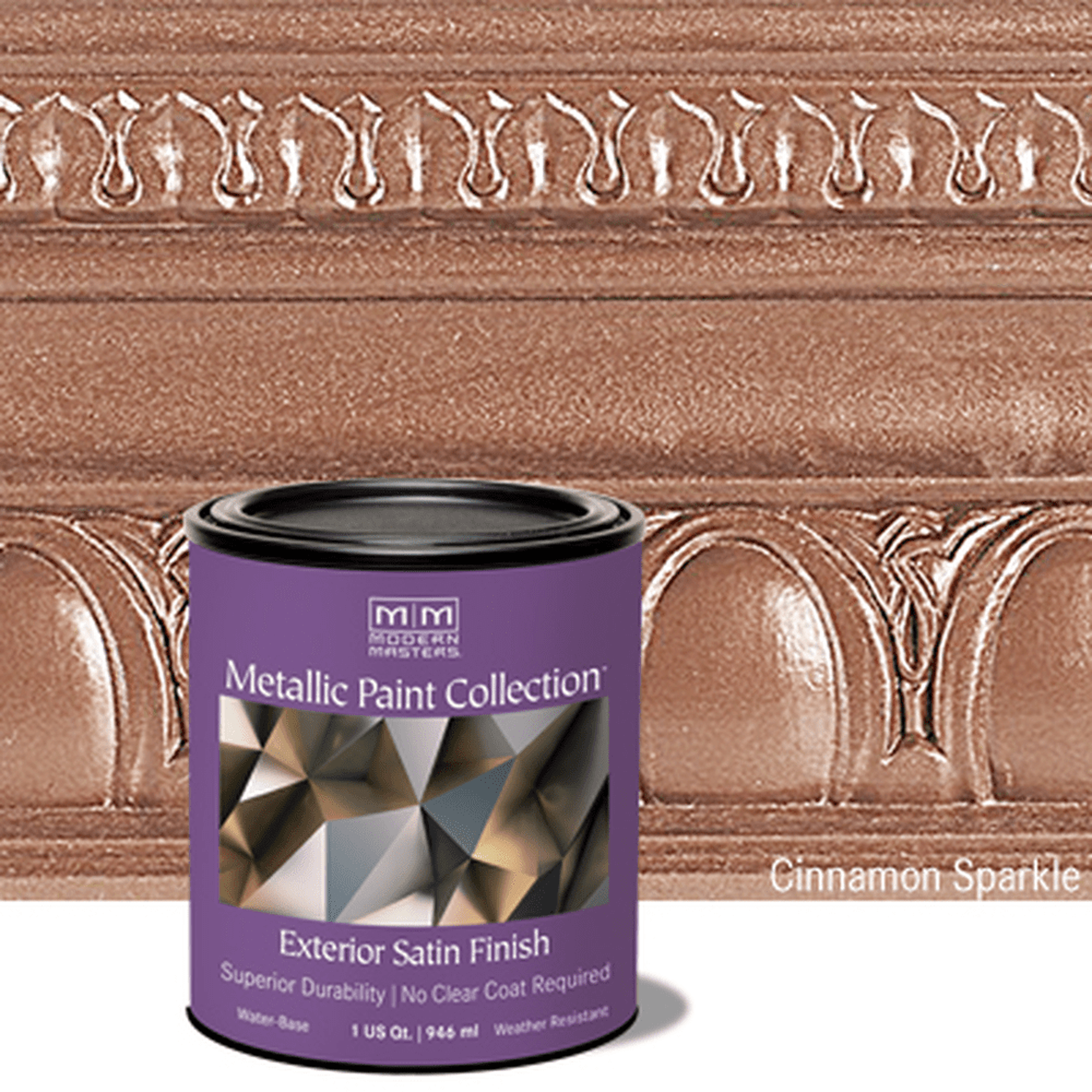 Rust-Oleum Modern Masters 337167 Exterior Metallic Paint Collection, Cinnamon Sparkle, 1 Quart (Case of 2)