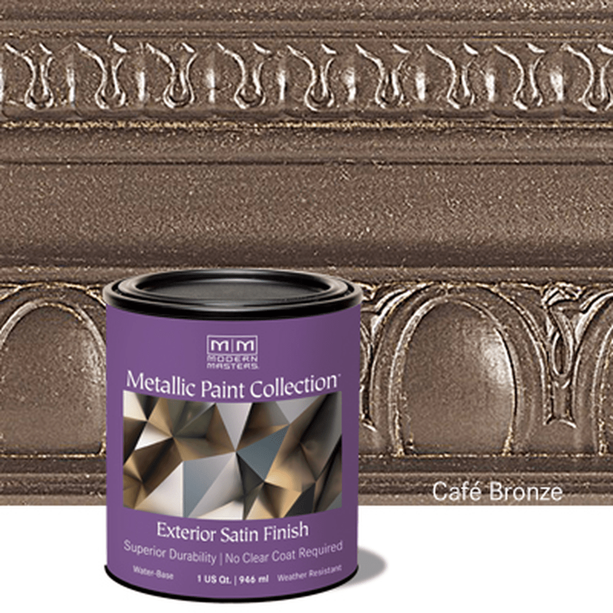 Rust-Oleum Modern Masters 337169 Exterior Metallic Paint Collection, Café Bronze, 1 Quart (Case of 2)
