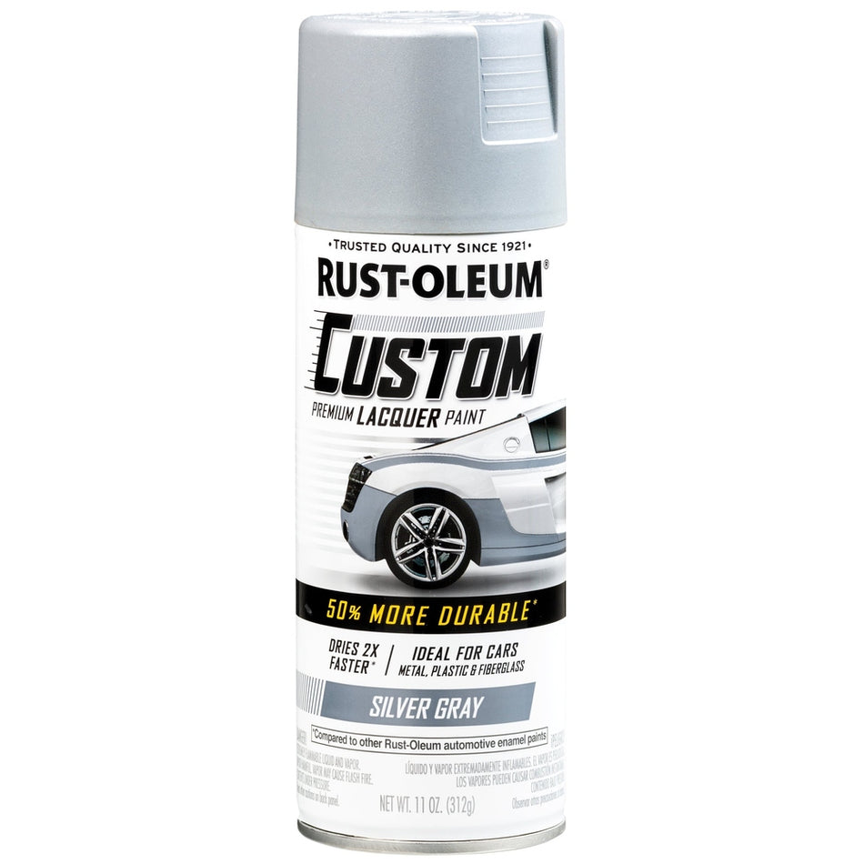 Rust-Oleum Automotive 340569 11 oz. Silver Gray Custom Premium Lacquer Paint