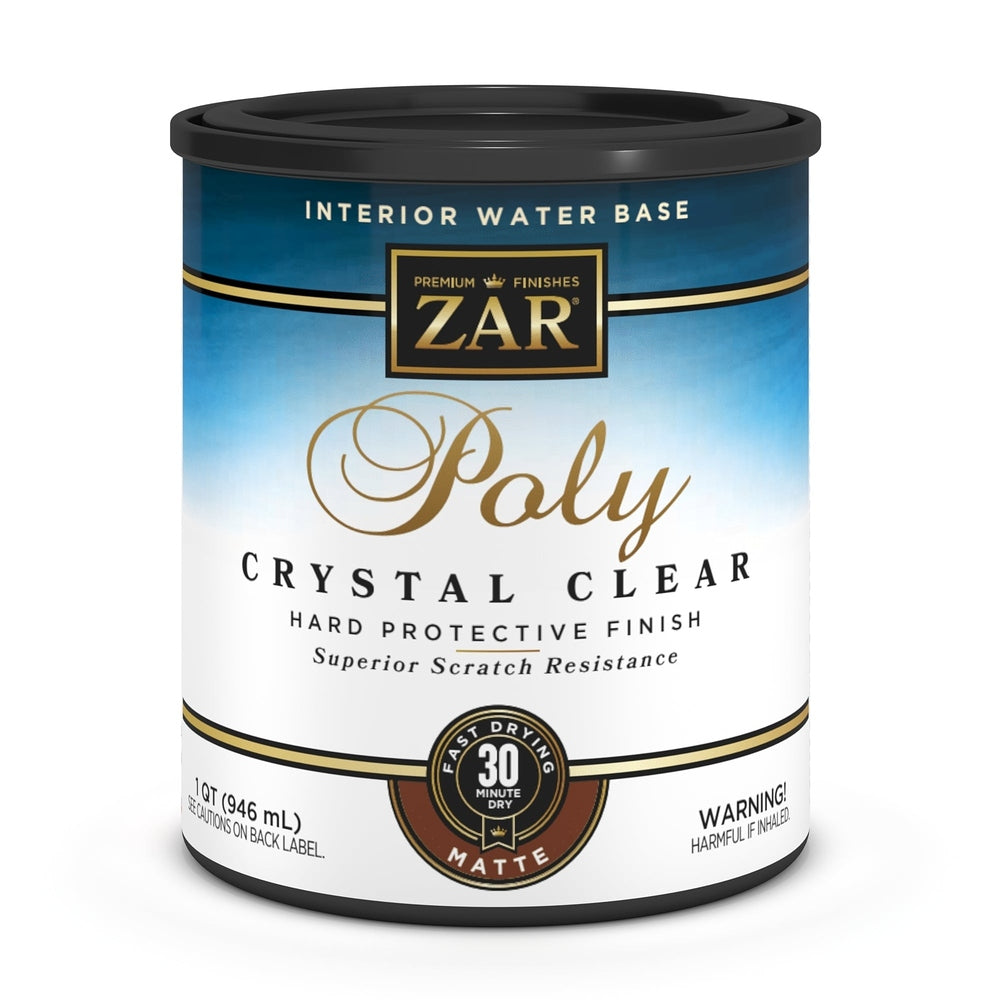 Sika 832675 Zar Interior Water Base Poly Crystal Clear, One Quart, Clear Matte
