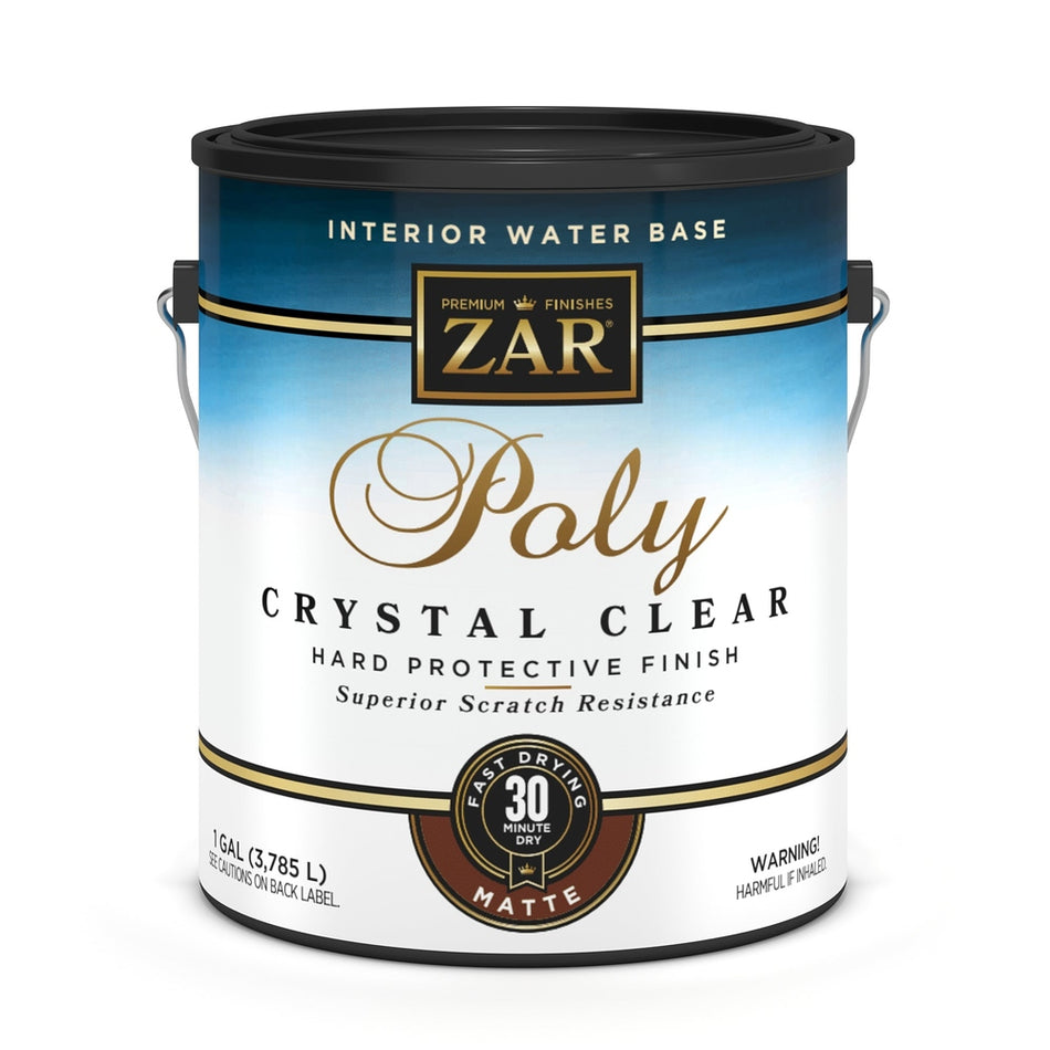 Sika 832677 Zar Interior Water Base Poly Crystal Clear, One Gallon, Clear Matte