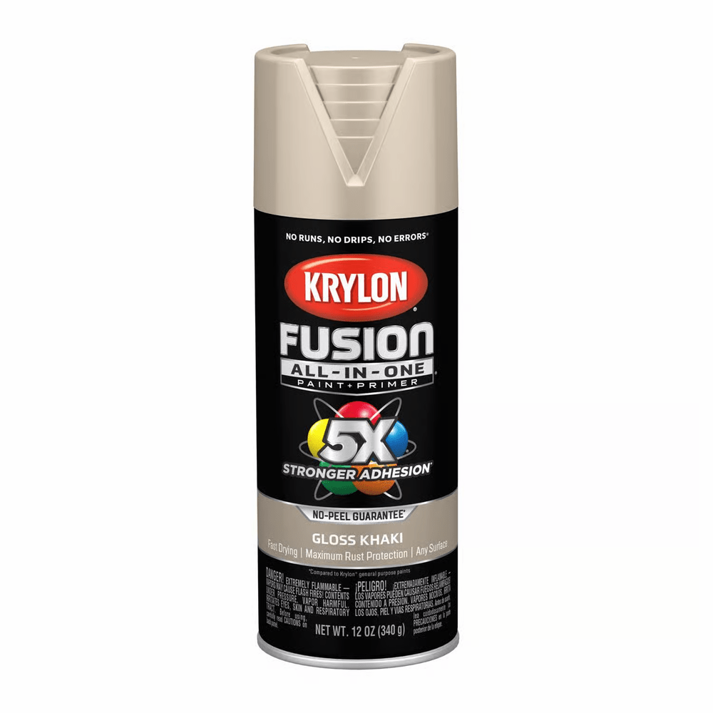 Krylon K02713007 Fusion All-in-One Spray Paint, Gloss Khaki, 12 oz.