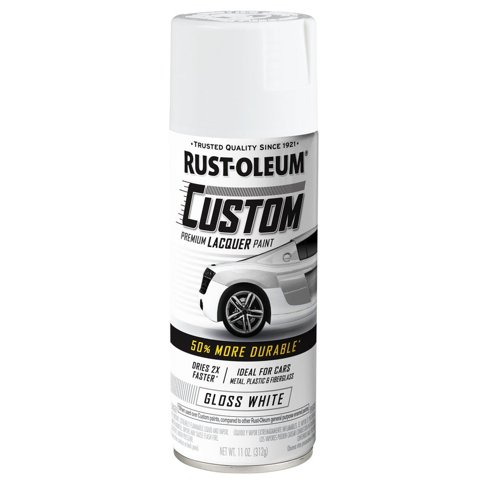 Rust-Oleum Automotive 352722 11 oz. Gloss White Custom Premium Lacquer Paint
