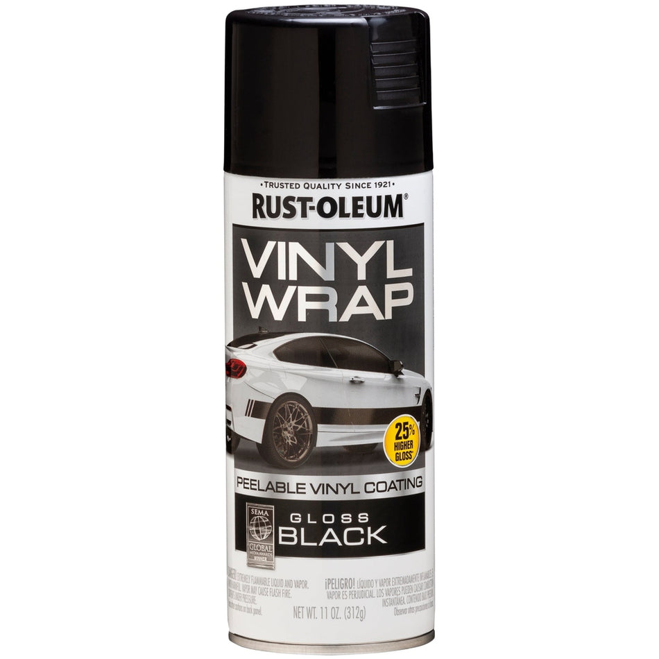 Rust-Oleum Automotive 352724 11 oz. Gloss Black Vinyl Wrap Peelable Vinyl Coating