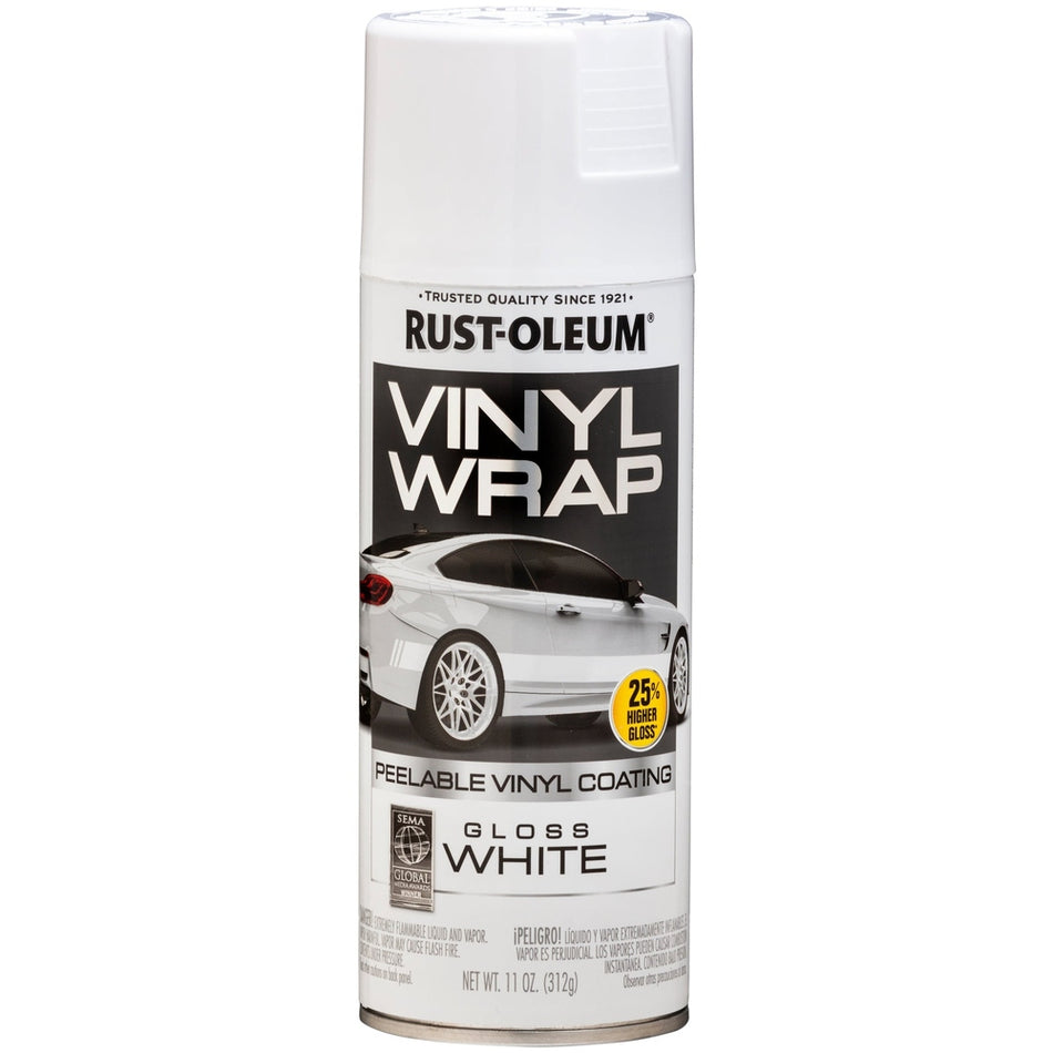 Rust-Oleum Automotive 352725 11 oz. Gloss White Vinyl Wrap Peelable Vinyl Coating