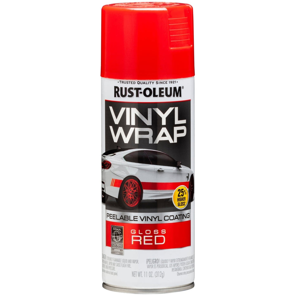 Rust-Oleum Automotive 352726 11 oz. Gloss Red Vinyl Wrap Peelable Vinyl Coating