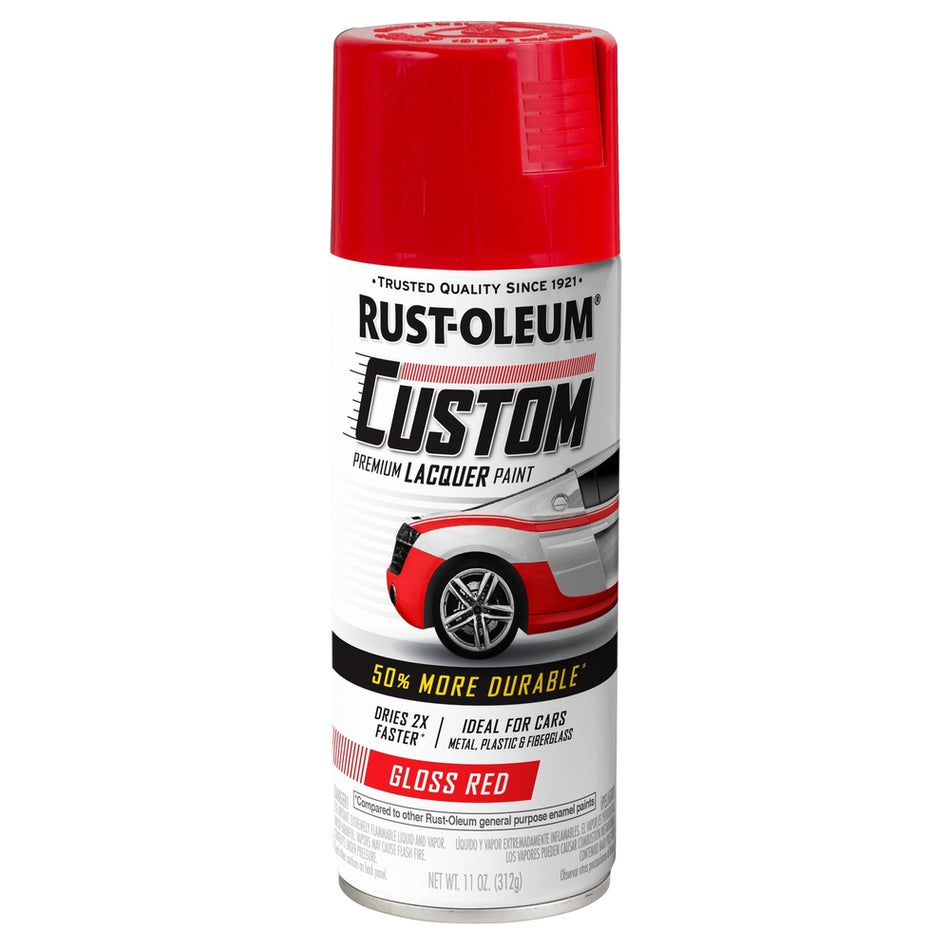 Rust-Oleum Automotive 363514 11 oz. Gloss Red Custom Premium Lacquer Paint