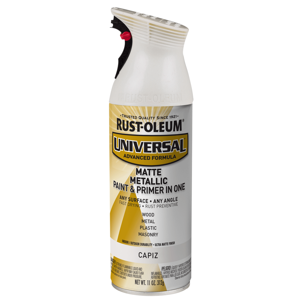 Rust-Oleum Universal 371597 Matte Metallic Paint & Primer In One Spray, Capiz, 11 oz.