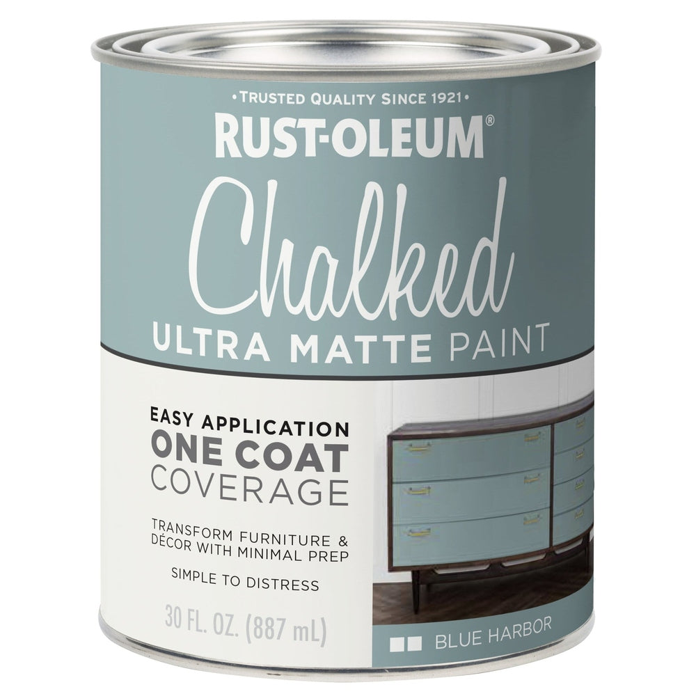 Rust-Oleum Chalked 371675 Ultra Matte Paint, Blue Harbor, 30 fl. oz.